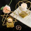 Ljusstakar geometriska hållare modern metall votive tealight ljus står för bröllopsfest födelsedag jul