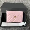 Classic Flap Cards Holder Designer Walls Womens Luxury CC Coin Purses Caviar Leather with Box Cardholder Mens Black Pink Wallet Card Case Key Pouch Keychain Purse