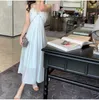 Basic & Casual Dresses designer brand Boutique Miu style dress with diamond studded beads, knee length skirt, V-neck slim fit fairy vacation dress, summer new L8MV