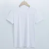 2024 Camiseta de algodón mercerizado con amoníaco líquido de doble cara de alta gama Camiseta de cuello redondo blanca versátil de algodón de manga corta de verano para mujer