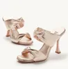 Aquazzura Twist Sandals Shoes Nappa Leather Mules Two Ankle Strappy High Heels Lady Comfort Walking EU35-43