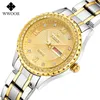 WWOOR Top Brand Luxury Ladies Watch Original Diamond Womens Waterproof Stainless Steel Wrist Date Reloj 240318