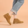 BOTAS DONNAIN 2021 Autumn tornozelo bootis Women Lace Up High Top British Style Derby Sapatos Cow Suede Desert Boots Feminino Sole de borracha