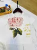 Popular baby clothes Princess dress kids tracksuits Size 90-150 CM Flower print girls T-shirt and Perspective lace long skirt 24Mar