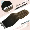 Förlängningar vesunny tejp i hårförlängningar mänskligt hår sömlöst hud inslag hårförlängningar dubbelsidig balayage hårfärg lim silkeslen