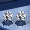 AETEEY boucles d'oreilles en diamant véritable couleur D 1ct 925 en argent Sterling à Six broches bijoux fins de mariage pour les femmes 240228