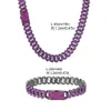 Collier chaîne de personnalité européenne et américaine, en alliage de diamants violets, Bracelet Hip Hop Cool pour hommes