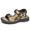 Повседневная обувь M2024 Летние сандалии Мужские легкие уличные пляжные кожаные римские прогулочные мягкие тапочки