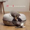 Cat Beds Furniture Doughnut pet cat tunnel interactive game toy cat bed dual-purpose ferret rabbit bed tunnel indoor toy cat house kitten training toy Y240322