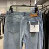 Jeans cônicos elásticos para homens, calças soltas pequenas e retas com furos, calças americanas Harlan Dad B1HAE1141