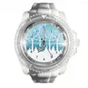Armbandsur Silikon Transparent White Watch Christmas Antler Men's and Women's Watches Fashion Trend Quartz Wrist