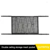 Sacos de armazenamento Rede de teto de carro Bolsa de carga interna Malha de nylon portátil Resistência ao desgaste Acessórios universais