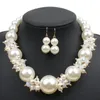 Chains Exquisite Hand Made Simulation Pearl White Necklace Temperament Ladies Jewelry Accessories Set