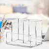 Aufbewahrungsboxen Desktop-Briefpapier-Organizer mit Haftnotizenhalter Make-up-Pinsel-Acrylbox für das Home-Office-Schule