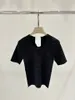 3003 2024 primavera verão marca mesmo estilo camisola preto branco manga curta tripulação pescoço roupas femininas de alta qualidade shun