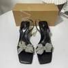 Negozio economico 90% di sconto all'ingrosso Za2024 scarpe da donna con fiocco acqua diamante trasparente in PVC quadrato con punta aperta sandali con tacco alto