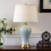 Lampes de table moyen américain rétro porcelaine matériel cuivre lampe de bureau créatif décoratif maison ornements