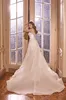 Apliques de cuentas de lujo Vestido de novia de sirena con escote redondo Mangas completas Impresionante bordado 2 en 1 Vestidos de novia de trompeta con tren extraíble