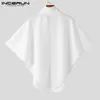 Männer Graben Mäntel Männer Unregelmäßigen Mantel Einfarbig Rollkragen Lose 2024 Streetwear Fashion Casual Männliche Ponchos Cape S-5XL INCERUN