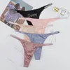 Kadın Külotu Seksi Mektup Dikişsiz Buz İpek Rhinestones İnce Kayış Tangaları Kadın iç çamaşırı 2024 Nefes alabilen teller Bikini iç çamaşırı