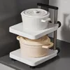 Mutfak Depolama Mikrodalga Fırın Raf Ayarlanabilir Raflar Pişirme Çıkarılabilir Ev Temizleme Ürünü Bulaşıklar için Meyve Plat