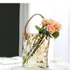 Vasos criativo bolsa de vidro vaso hidropônico vasos de flores decoração artificial arranjo floral decorativo