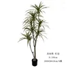 Decorative Flowers 130/160/180cm Artificial Dracaena Palm Tree Fake Cycas Plant Bonsai Tall Faux Tropical Green Plants Potted Bendable