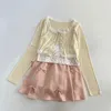 Gonne Fiocchi estivi Decorazione Minigonna a trapezio in vita elastica per vestiti Kawaii per ragazze dolci