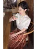 Etnische Kleding 2024 Chinese Stijl Vintage Vrouwen Casual Dagelijks Tangsuits Qipao Stand Kraag Cheongsam Blouse Lady Top