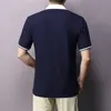 Hochwertiges, lässiges POLO-Shirt für Herren, kurzärmelig, mit Umlegekragen und gesticktem Design, Sommerneu aus reiner Baumwolle