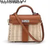 Luxury Picnic Handbag Bamboo Handswen 10a Fashion Rattan Brand Fresx4IVleisure Diagonal Bag A9x5