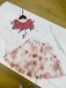 Robe de la princesse de mode Baby Clothes Kids Tracksuits Taille 90-150 cm Flower Imprimez les filles à manches longues et la jupe longue en dentelle 24MA