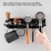 Wall Mount Coffee Set Storage Rack Puching Free Espresso Portafilters Holder Coffeeware Tool Organizer Accessories 240318