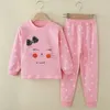 2024 Zhongda Children's Pants Pure Cotton Boys Girls 'Underwear Spring och Autumn Bottom Set Warm Clothes