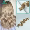 Extensions 18 # Sale Blonde Bande dans les Extensions de Cheveux Ondulés Réel Remy Bandes de Cheveux Humains En Naturel Brésilien Corps Vague Tapein 20/40 pcs