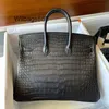 Sac à main en cuir véritable Bk L Sac à motif crocodile haut de gamme pour femmes 2024 Nouvelle mode polyvalente Sac en cuir véritable Sac à main à bandoulière