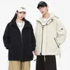 Jaquetas masculinas 2024 primavera outono casual moda coreana ao ar livre tecido de nylon multi-bolsos com capuz casacos corta-vento