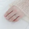 Cluster Rings 2Pcs/Lot " Fake One Penalty Ten 925 Sterling Silver Micro Inlaid Zircon Star Women Double Opening Ring Simple Jewelry