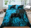 Conjuntos de cama Gamer Gamepad Duvet Cover Set para meninos meninas crianças 3D jogos geométricos consolador fronhas decoração do quarto