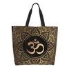 Boodschappentassen Aangepaste Raven Wiccan Mandala Canvas Dames Herbruikbare boodschappentas met grote capaciteit Shopper