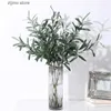 Faux Floral Greenery 1PC Artificial Olive Green Leaves Tree Branches Christmas Fruit Fake Plants Photo Props Home Wedding Decortion Silk Flowers Y240322