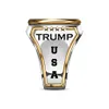 Bagues de bande Personnalité de la mode Deux tons Nous Trump Statue Commémorative pour hommes Coin Haute Bijoux Parti Supporter Punk Cadeau Drop Livrer Dhg6Z