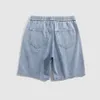 Denim-Shorts, dünne, lockere Sommer-Strandhosen für Herren, trendige Instagram-Sportoberbekleidung, 5/4-Hosen, trendige 3/4-Hosen