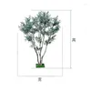 Dekorativa blommor solidträ imitativt träd bioniska oliv falska gröna växtpott dekoration show fönster scen hem