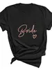 T-shirt das mulheres Womens Team Bride Team Camisetas 2022 Black Hen Party Single Party Branco Cinza Menina Casamento Mulheres Top T-shirt 240322