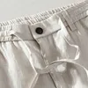 Herenshorts 100% linnen zomer heren casual effen grijze modieuze boardshorts heren klassieke geborstelde shorts J240322