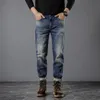 Erkekler Kot 13.5 oz Yüksek Kalite% 99 Pamuklu Kırmızı Selvedge Denim Erkekler Retro Sıkıntılı Ağır Fırçalı Düz ​​Pantolon Günlük Pantolon