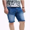 Mäns shorts sommar plus size jeans knälängd denim blå casual kläder stora och höga 36 38 40 42 44 46 48