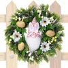 Decorative Flowers Easter Wreath Artificial Spring Wreaths With Eggs Outdoor Garland Flower Floral Rustic And Farmhouse Home