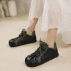 Повседневная обувь, женские лоферы, кожаные мягкие туфли на низком каблуке, древняя китайская обувь ручной работы, натуральная обувь на плоской подошве, 2024, без шнуровки для ленивых